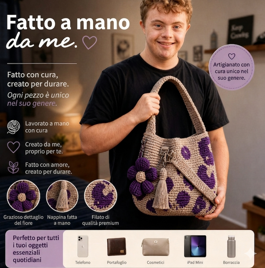 Borsa Crochet Fatta a Mano da Leo
